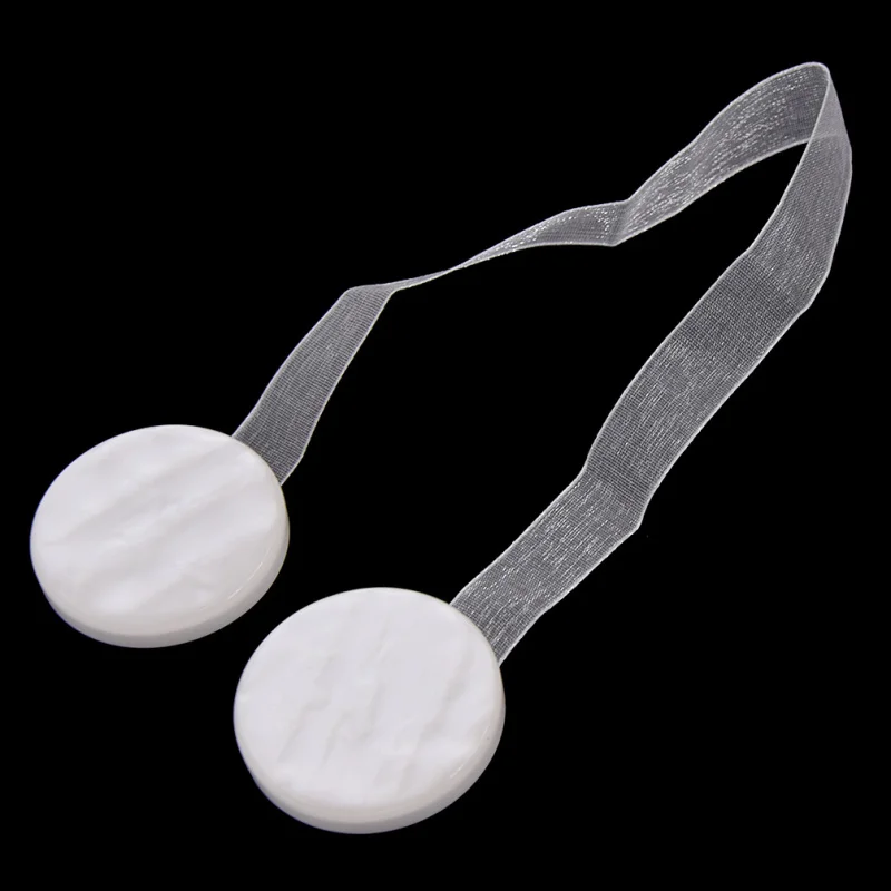 2pcs White Magnet Curtains Buckle Simple Round Shape Curtain Tieback Room Curtain Decoration Acccessories