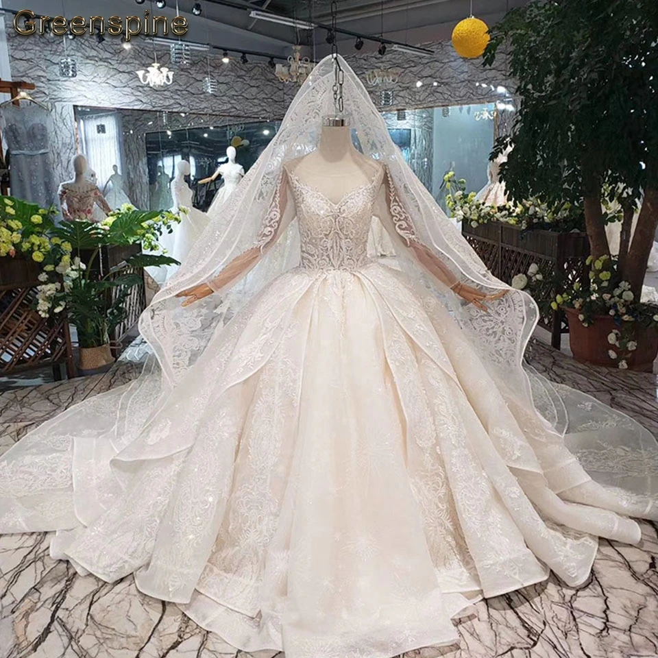 Зеленое винтажное индийское свадебное платье Vestido Sposa мусульманское свадебное платье с длинным рукавом Роскошные кружевные свадебные платья с бисером