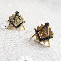 50 pairs custom cuff link masonic sunburst cufflinks gold color soft enamel fellow craft freemason mens free masons blue lodge