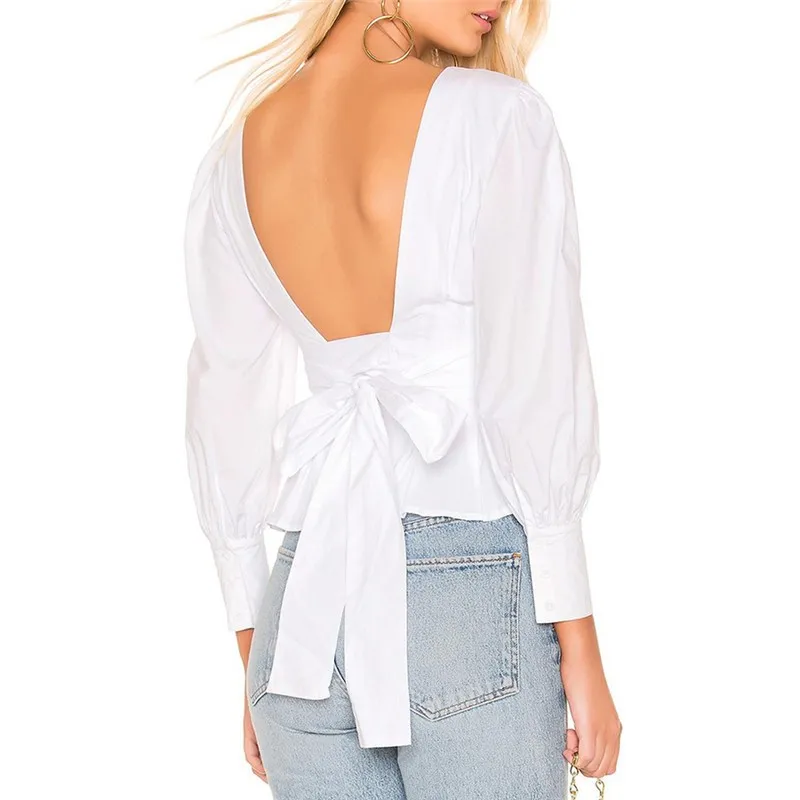 Твердые спинки Strappy футболки для женщин High Street Винтаж пикантные на шнуровке