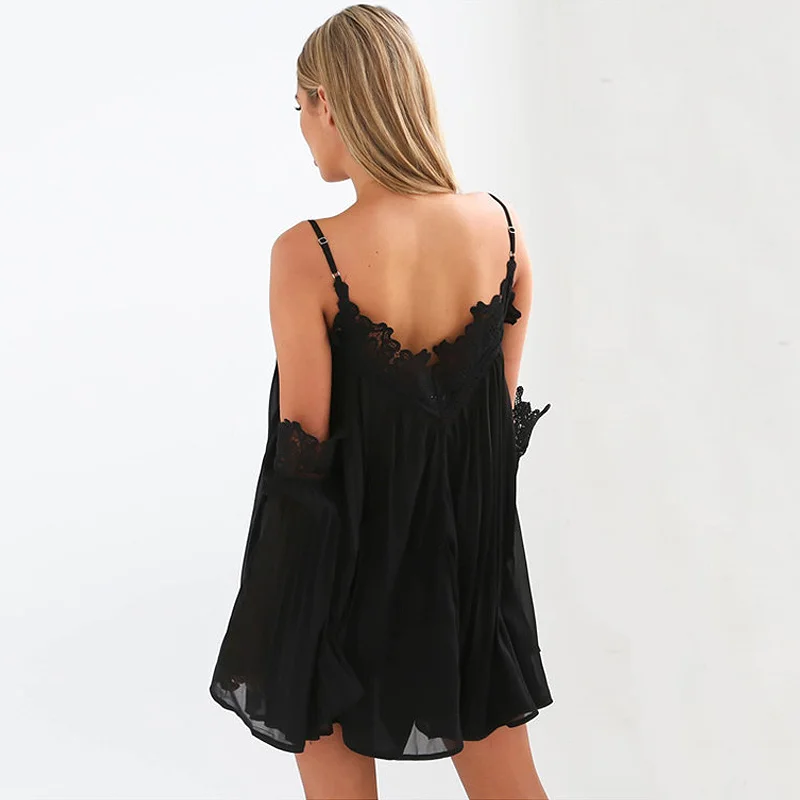 Qlychee модная Милая женская одежда мини-платье кружевное платье с открытыми