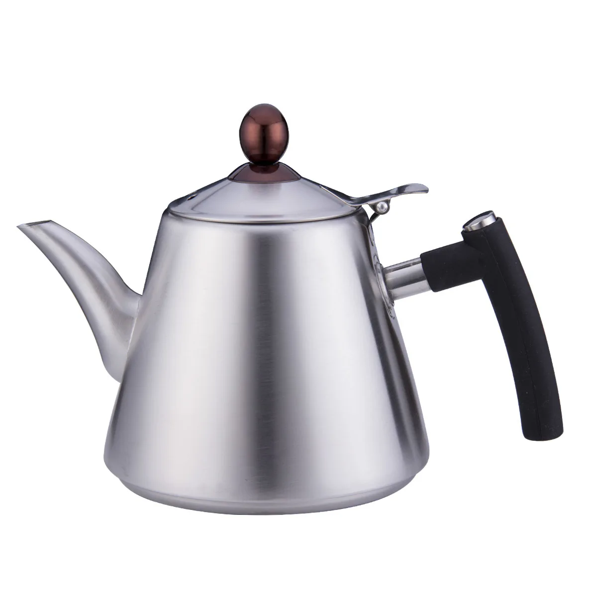 Food grade 304 stainless steel pot electromagnetic furnace boiler gas covered flat bottom kungfu teapot water kettle 1.2L | Дом и сад