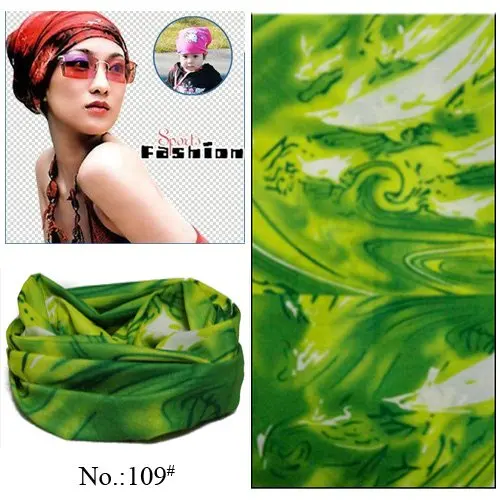 100pcs/lot Wholesale Nice Popular Outdoor Sport Green Polyester Seamless Multifunctional Headwear Tube Bandana (Mixed Design OK) |