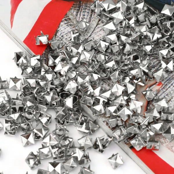 Металлические шипы в виде пирамиды 7 мм 200 шт. никелевые стиле панк рок