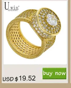Uwin геометрический CZ кольца микро проложили регулируемый Полный Bling Iced Out кубический циркон Роскошные модные ювелирные изделия Хип-хоп подарок