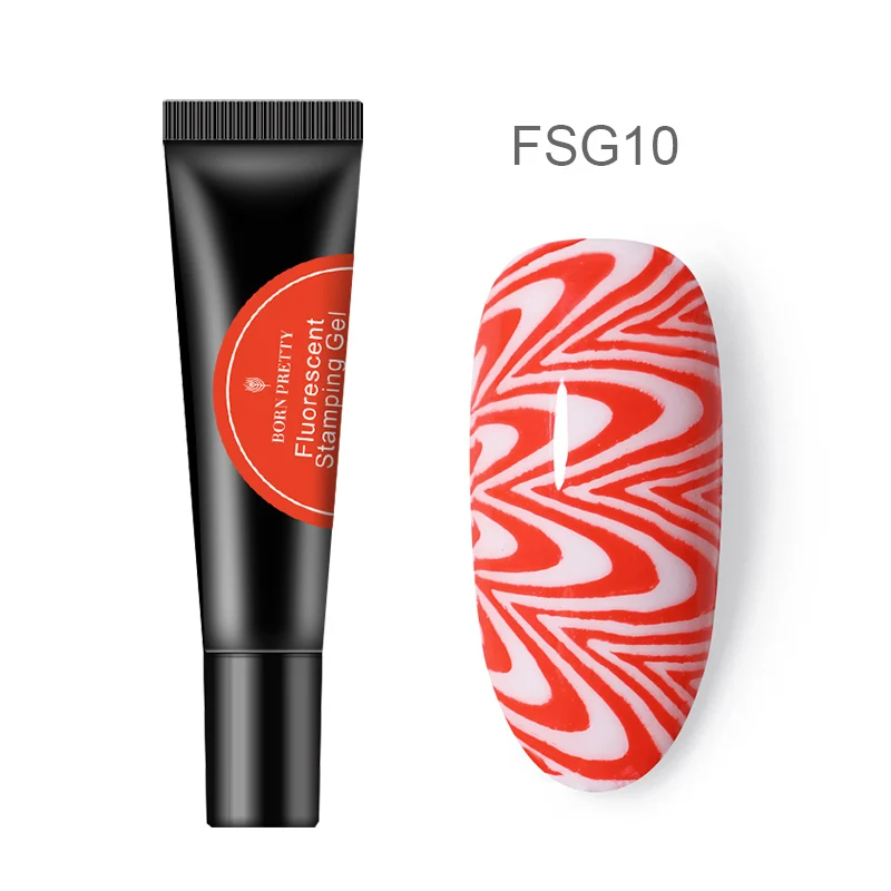 BP-FSG10 BORN PRETTY 8 мл Гель-лак для штамповки флуоресцентный эффект Летняя серия Soak Off UV неоновый дизайн для ногтей штамповочный гель для штамповки пластины - Цвет: BP-FSG10