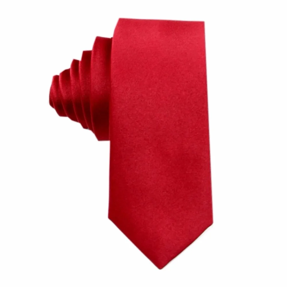 Мужской повседневный однотонный тонкий шелковый галстук ручной работы для