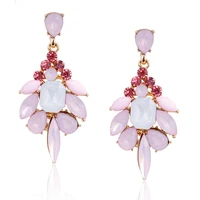 fashion drop earrings for women new arrival sweet metal with gems stud crystal earring for women girls dangle earrings modern
