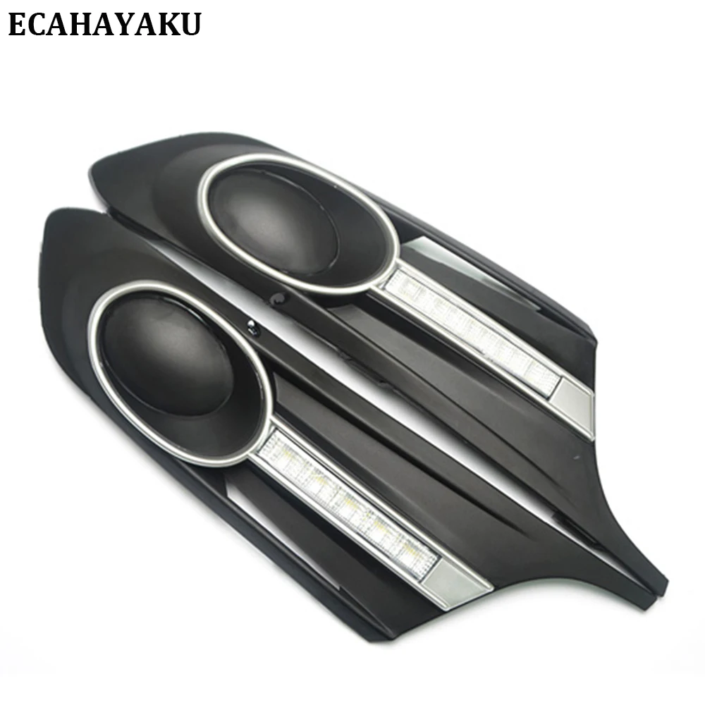 Дневные ходовые огни ECAHAYAKU 1 пара противотуманные фары для Volkswagen V W J etta Sagitar 2012