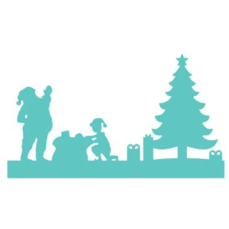 Подарочный металлический трафарет с Санта Клаусом для скрапбукинга сделай сам