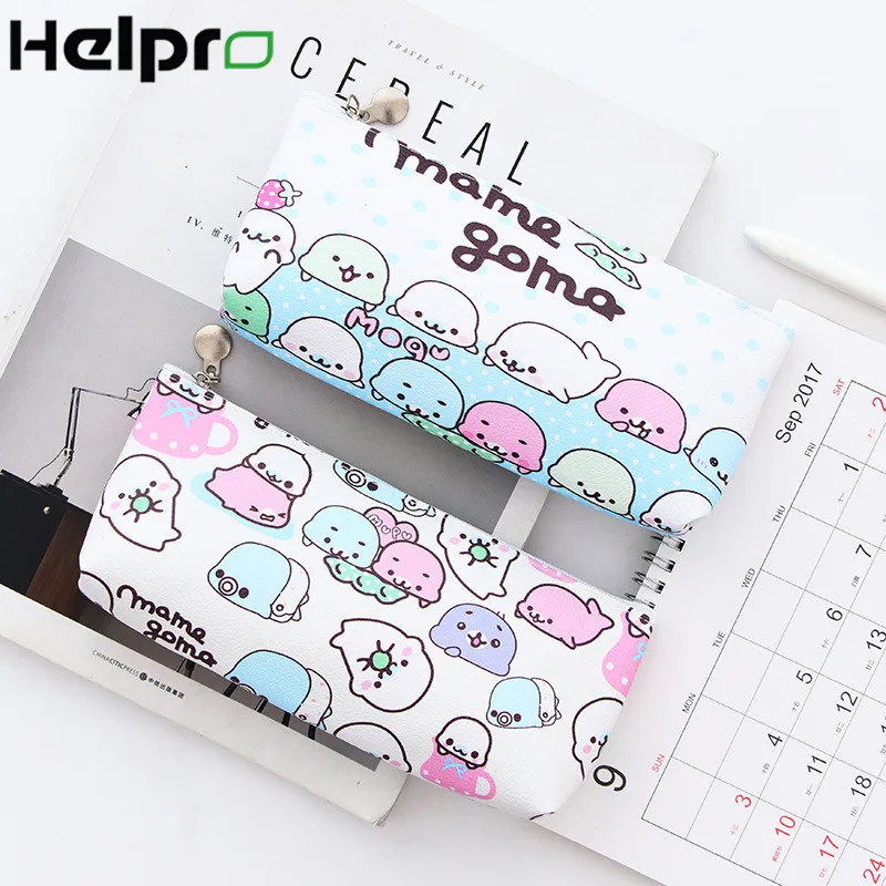 Helpro милый морской лев детские пеналы Kawaii на молнии дизайнерский карандаш коробка