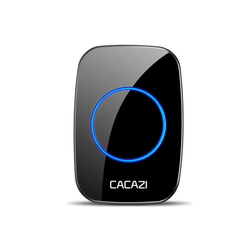 black receiver Водонепроницаемый беспроводной дверной звонок CACAZI, работающий от аккумулятора постоянного тока, 4 кнопки x 1 приемник, дистанционный беспроводной дверной звонок 300 м для умного дома - Цвет: black receiver