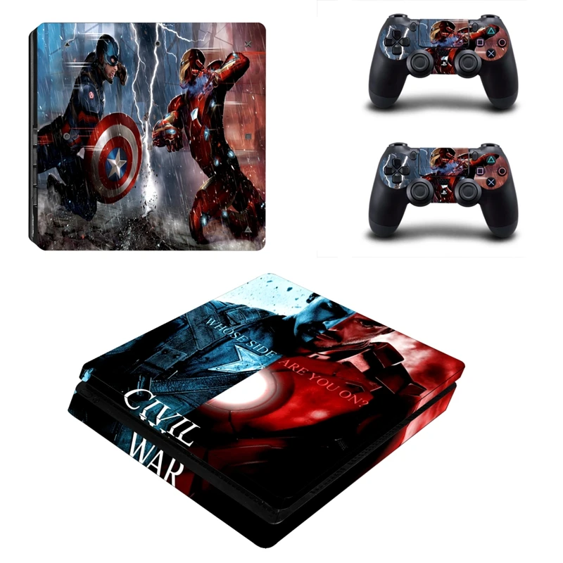 Модный чехол наклейка в стиле комиксов Civil War для Playstation 4 Slim PS4 консоль и наклейки 2