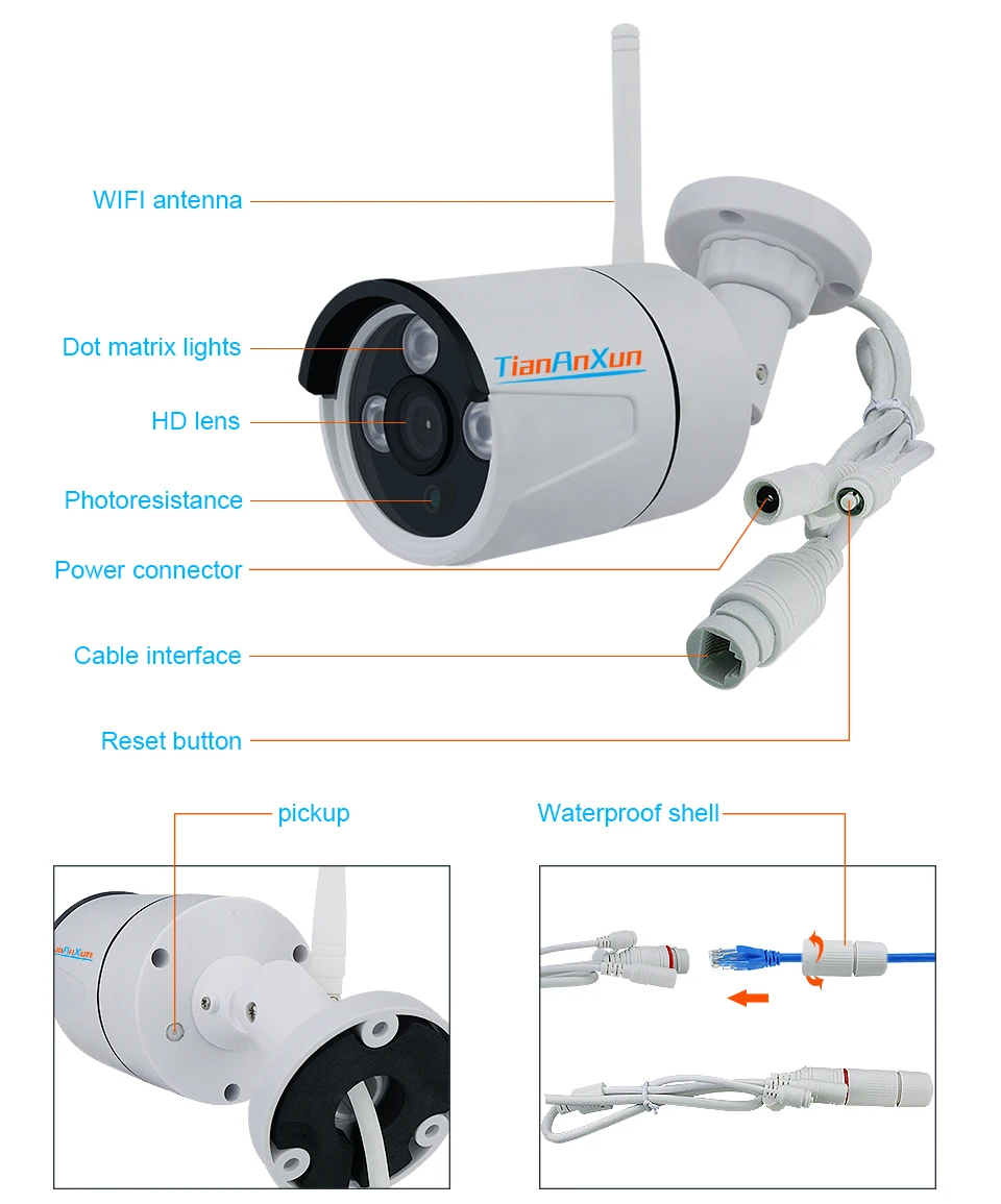 Tiananxun yoosee IP камера wifi 1080P уличные Беспроводные Wi-Fi камеры 720P Домашняя безопасность cctv наблюдения аудио SD карта Запись