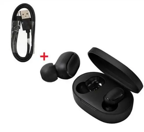 add cable Xiaomi Redmi Airdots TWS Bluetooth наушники стерео бас Bluetooth 5,0 Eeadphones с микрофоном свободные Наушники управление AI - Цвет: add cable