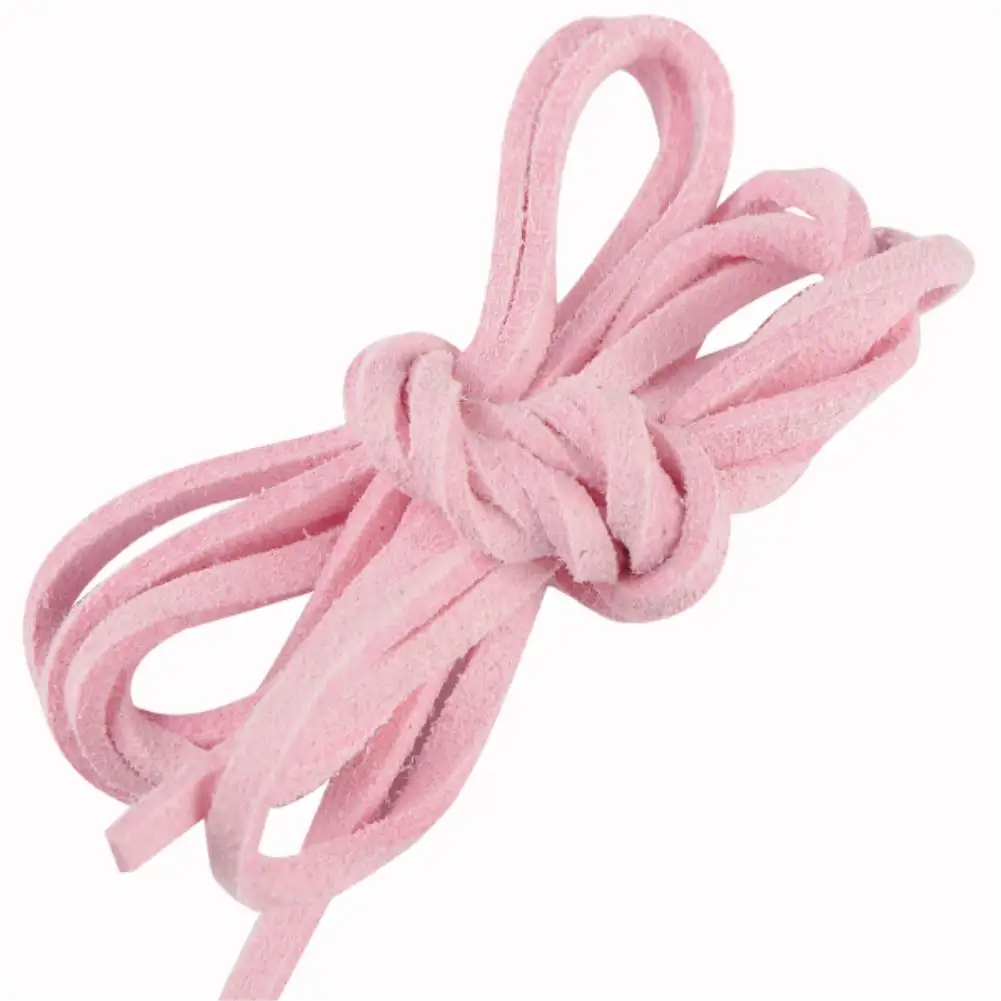 Pink 100 см плоская Искусственная Замша корейский бархат кожа шнур DIY текстильная лента нить ювелирных изделий декоративные принадлежности для рукоделия 3 мм - Цвет: Pink