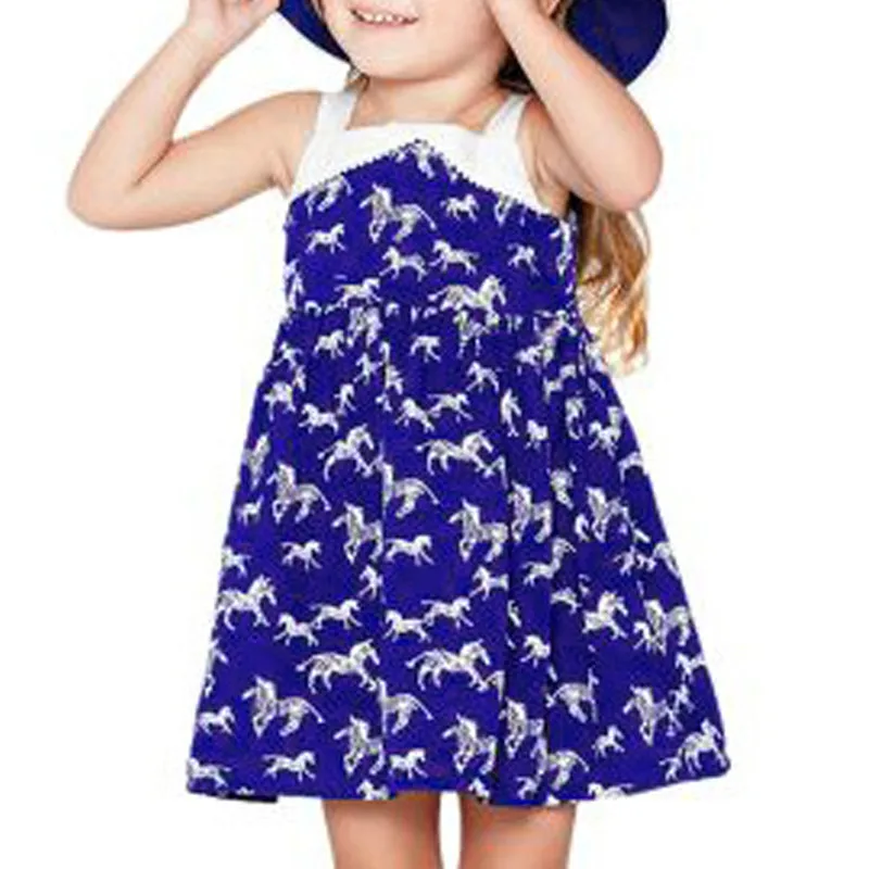 Girl print dress with a zebra childrens cotton Suspender Cute girl Summer Floral Toddler kids Sleeveless Dress | Детская одежда и