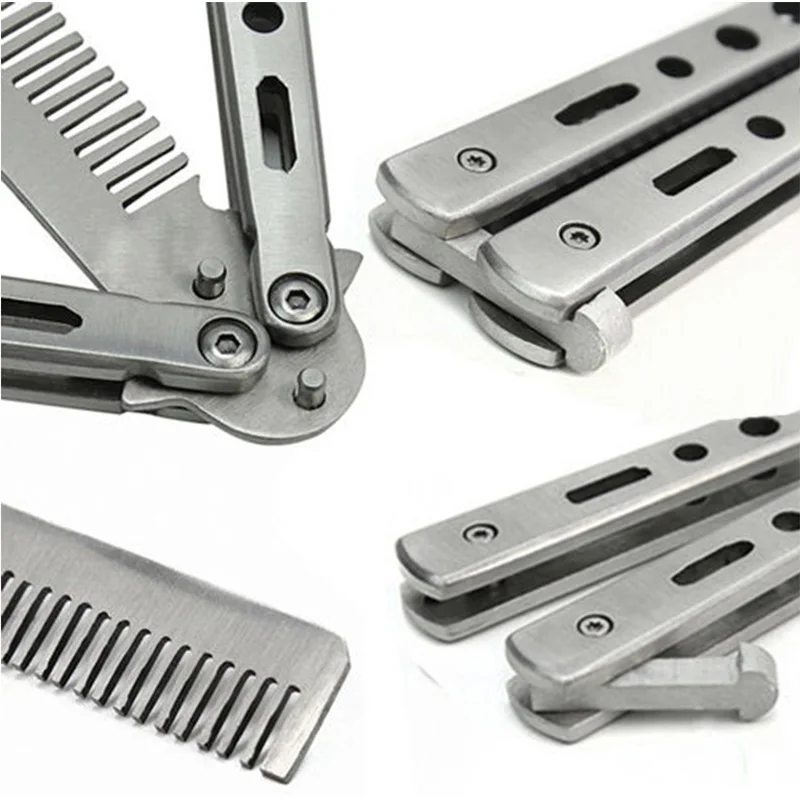 Горячая Распродажа Черный Серебристый Металлический учебный Балисонг