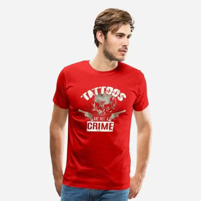 Men's Tattoos customized Print Handmade Tattooed Nurse You are not a crime Tatts Fashion Novelty Funny Personalized T-shirt | Мужская