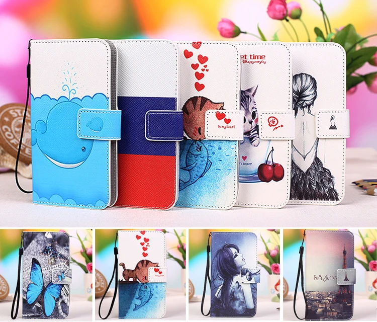 Разноцветные Мультфильм печати Флип Кожа PU телефон кошелек чехол для Meizu M3S meilan 5.0