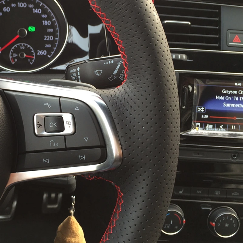 GNUPME черный микрофибра кожаное рулевое колесо Крышка для AUDI A1 A3 A4 A5 A6 A7 S6