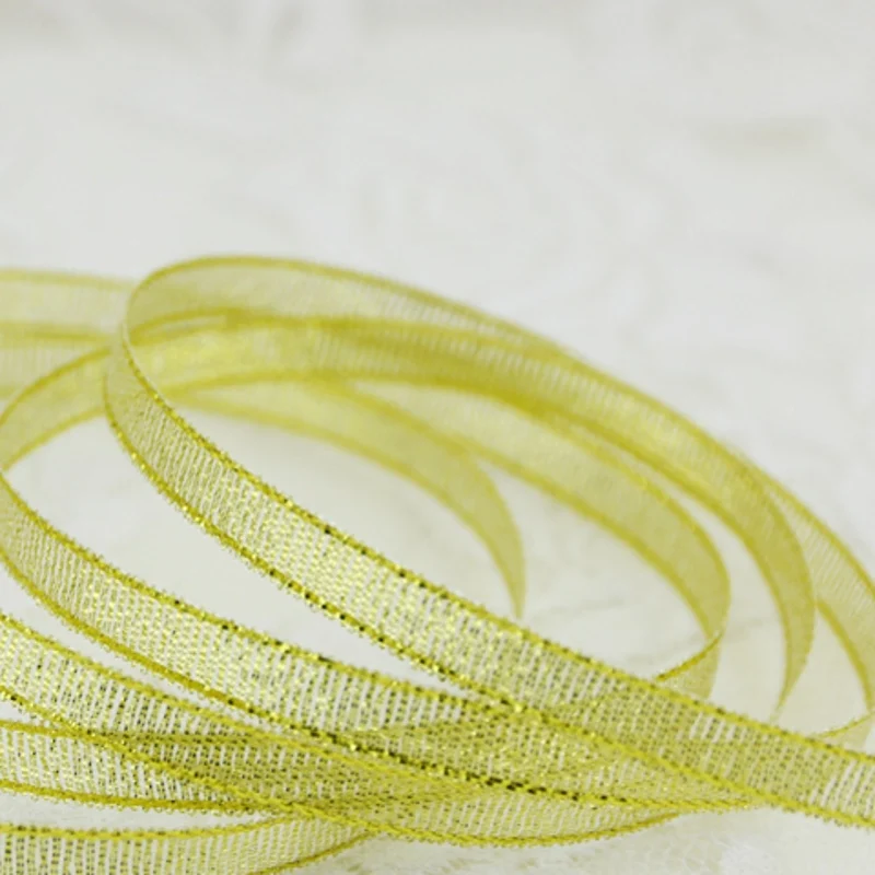 1 шт. 6 мм Золотая Серебряная лента Рождественская упаковка тесьма