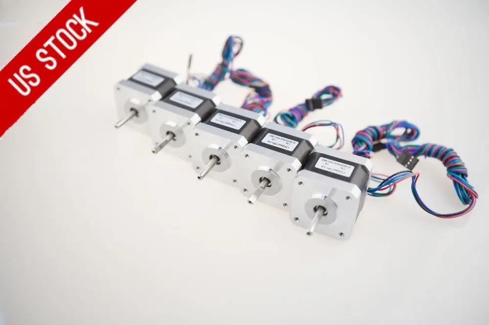 

Американский шаговый двигатель с D-валом 17HS4417P1-X Reprap и CNC XYZ Long motor, только 5 шт., 1,7 А, 55 унций