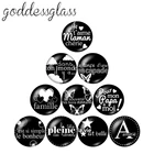 Новинка, круглые стеклянные кабошоны для фото с надписью Love Mama  Papa family, 10 шт., 12 мм18 мм20 мм25 мм, демонстрационная фурнитура ZB0653