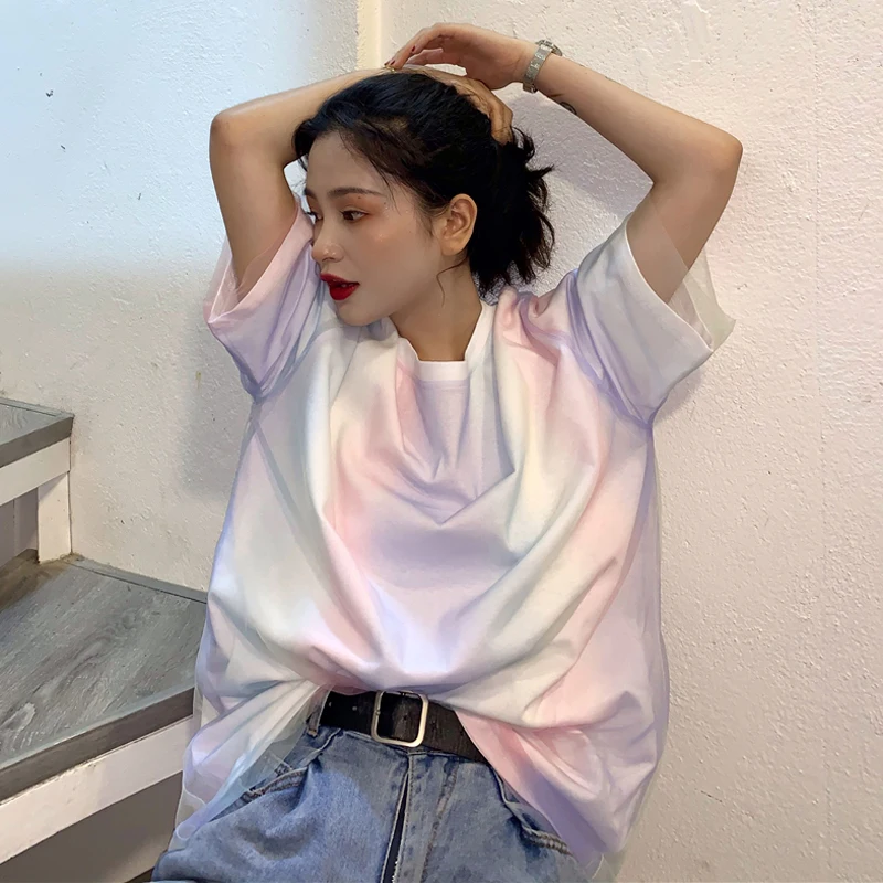 YouGeMan летние топы Женская модная футболка корейский стиль Ulzzang Harajuku Однотонная