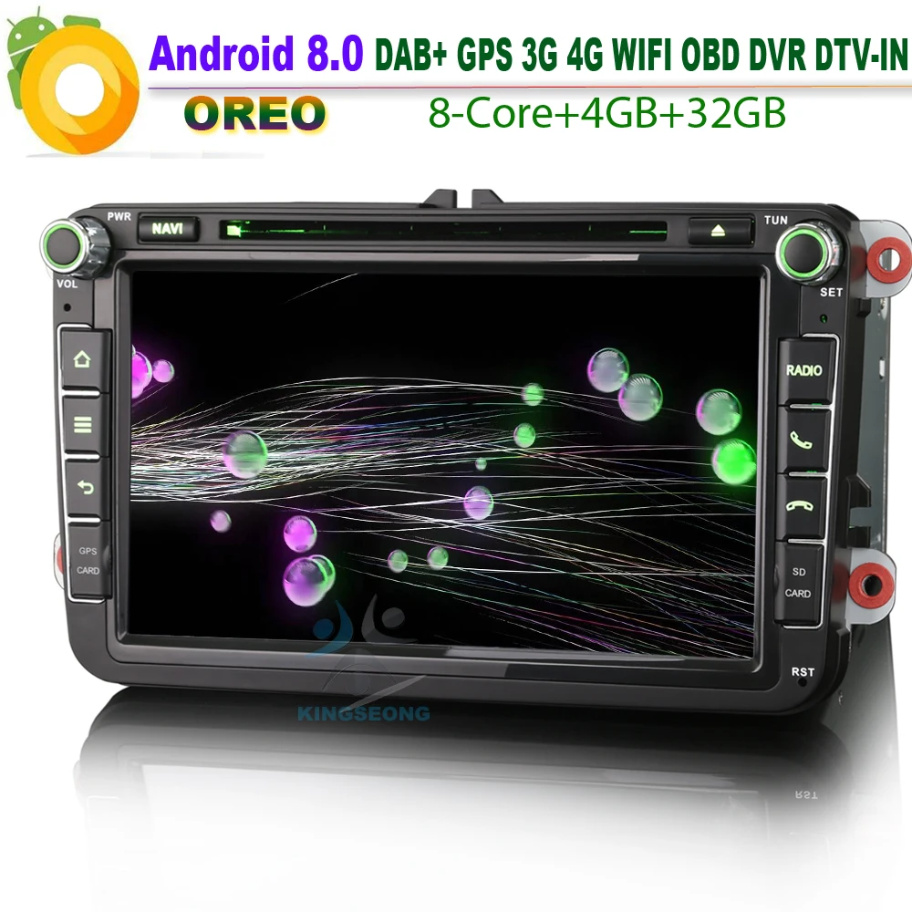 Автомобильный GPS-навигатор Android 8 0 для VW Multivan T5 Polo New Beetle 2 Seat DAB + Автомобильное