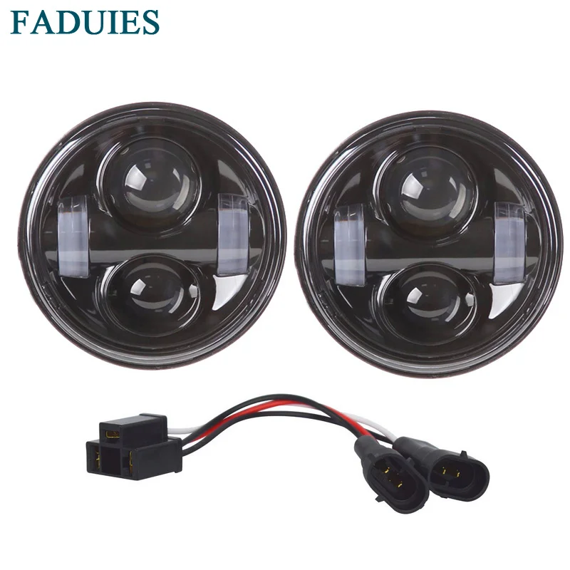 

FADUIES 4.65" Dual LED Headlights For Harley- Dyna Fat Bob FXDF Model Projector LED Lamps Fat Bob Headlight