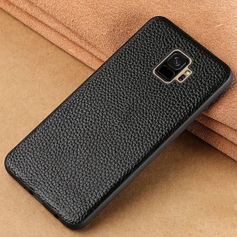 Чехол из натуральной кожи для телефона Samsung S10 S8 S9 Plus Note 10 9 чехол с текстурой личи