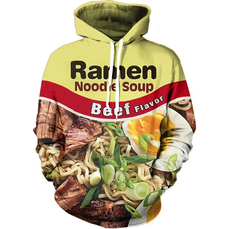 Новинка забавные женские/мужские толстовки с 3d принтом пуловеры для лапши Ramen