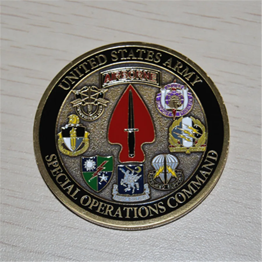 1pcs/lot free shipping U.S ARMY AIRBORNE SPECIAL OPERATIONS COMMAND 45mm SINE PARI Challenge Coin | Дом и сад