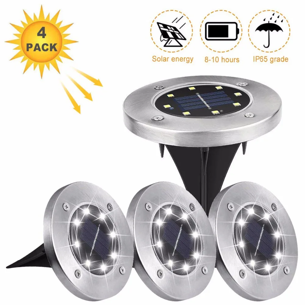 

Eslas LED Garden Light 4pcs Lawn Lamp Solar Powered Lights Waterproof Artificial Grass Outside Garden Light for Garden Pathway