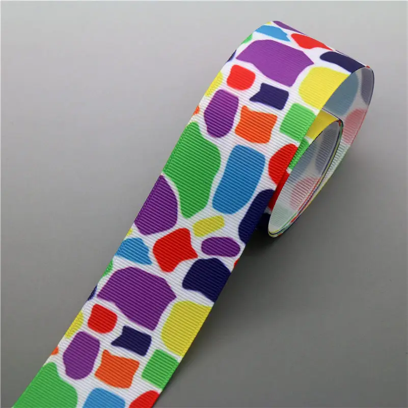 2 DHK 1,5 ''10 ярдов цвета печатным рисунком Grosgrain ленточный аксессуар Hairbow Головные уборы украшения «сделай сам» оптом OEM 38 мм B1797 - Цвет: 2