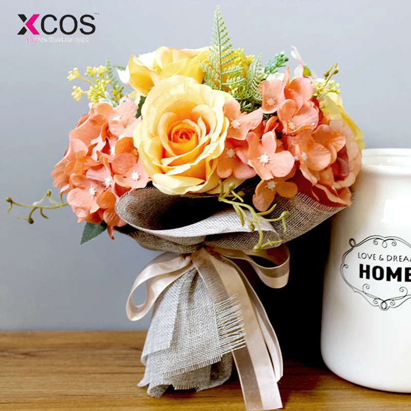Xcos богемный стиль Свадебные цветы букеты коралловый оранжевый розовый букет