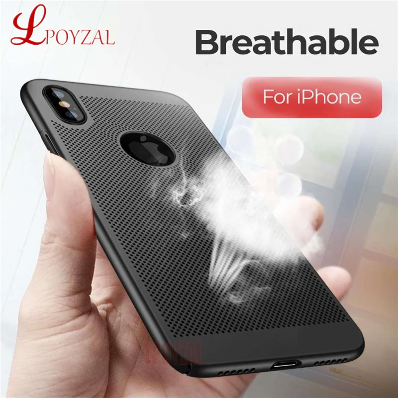 Ultra Slim Phone Case For iPhone 7 8 6 6S Plus 5S SE Hard PC Hollow Heat Dissipation Cases XR XS MAX X Back Cover |