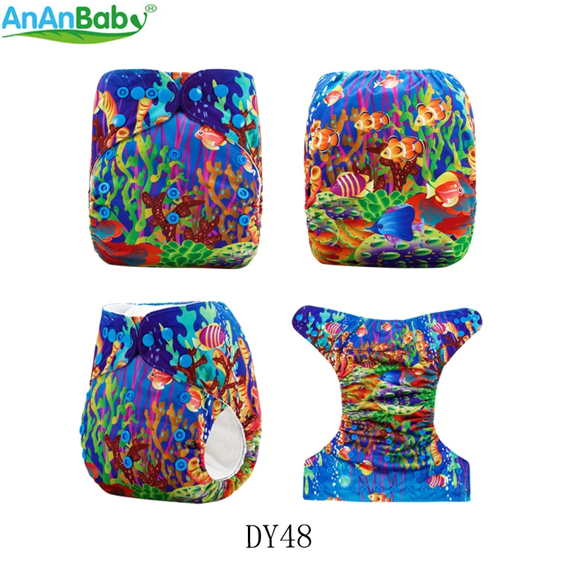 

Ananbaby Reusable Nappies Cover Waterproof One Size Cloth Diaper 1PC Washable Baby Reusable Nappy for Infant 2018