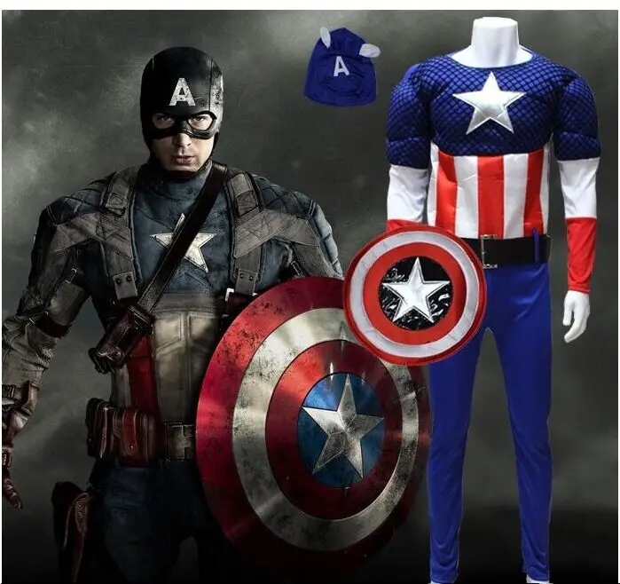 Железный человек Человек паук Супермен Капитан Америка косплей мускулы костюм