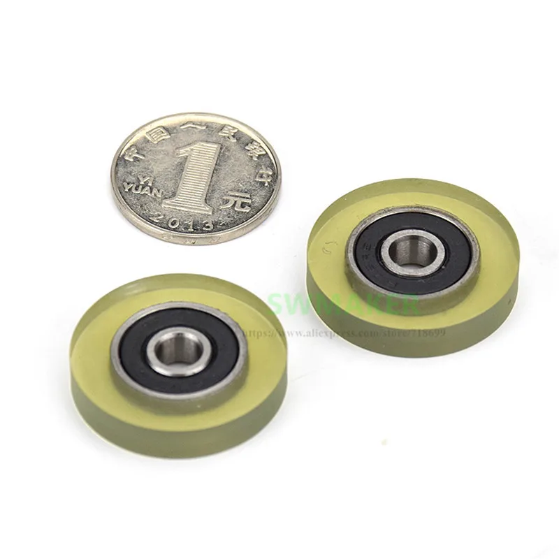 6*30*6mm silent flat wheel rubber polyurethane PU roller bearing pulley for counting machine sorting mechanical drawer | Обустройство