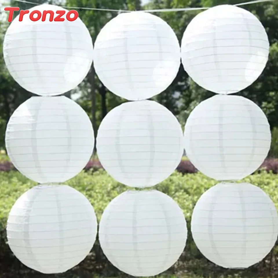

Tronzo Chinese Paper Lantern Wedding Engagement Decorations White DIY Lantern Children Painting Lampshade For Birthday Party