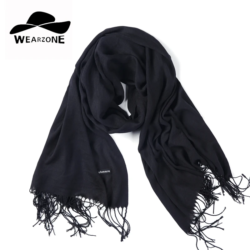 Зимние женские шарфы 2017 кашемировые однотонные длинные шерстяной шарф с