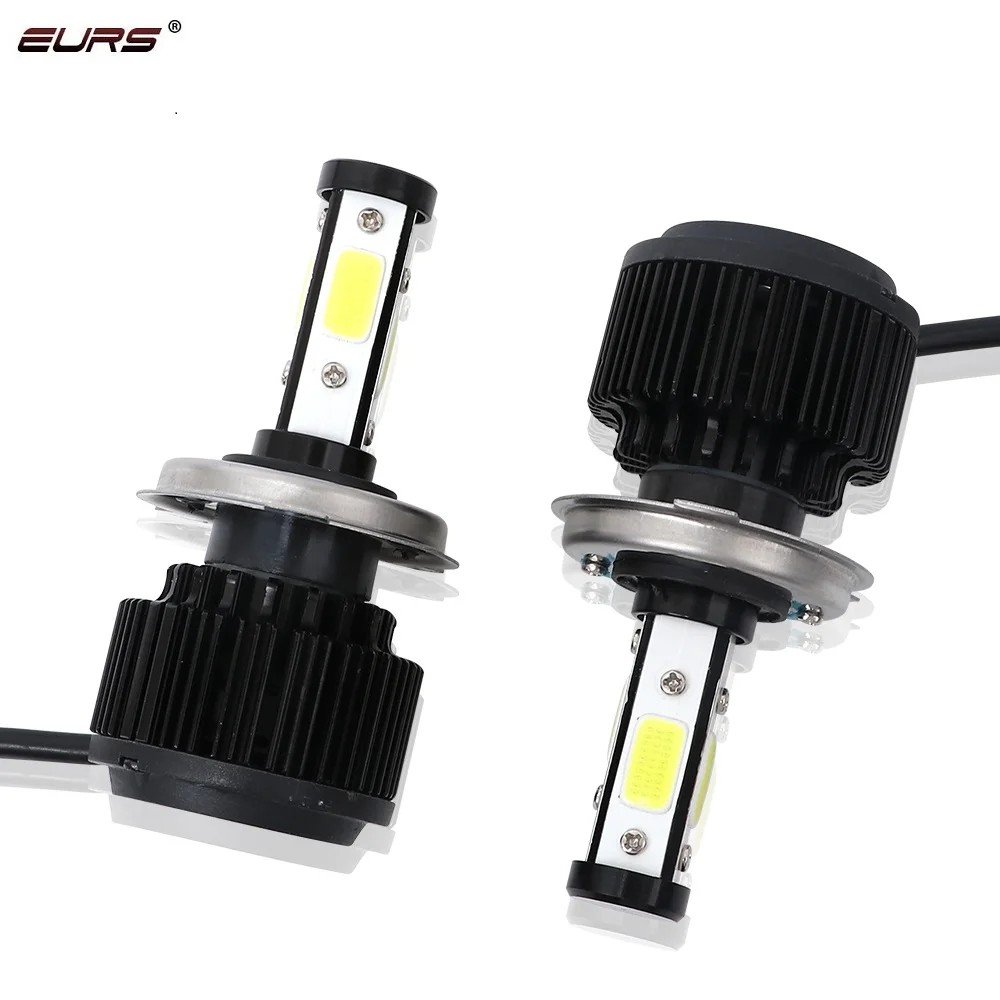 EURS 4 Said COB H11 H1 H3 9005 9006 H7 светодиодный H4 автомобильный головной светильник лампы Hi Lo
