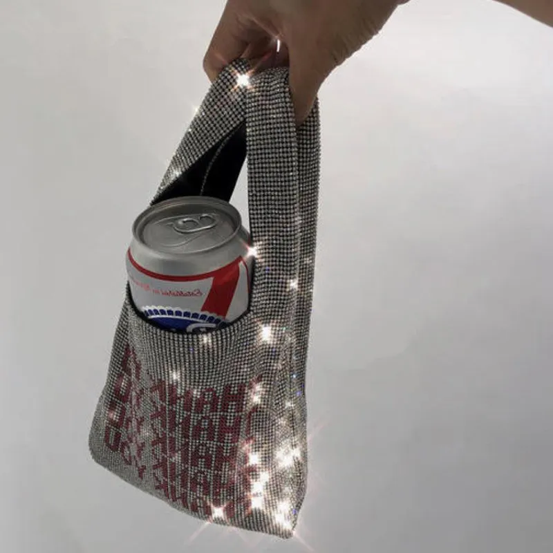 Bling Crystal женские модные сумки с надписью THANK YOU Mini Size Totes дамские стильные мешки
