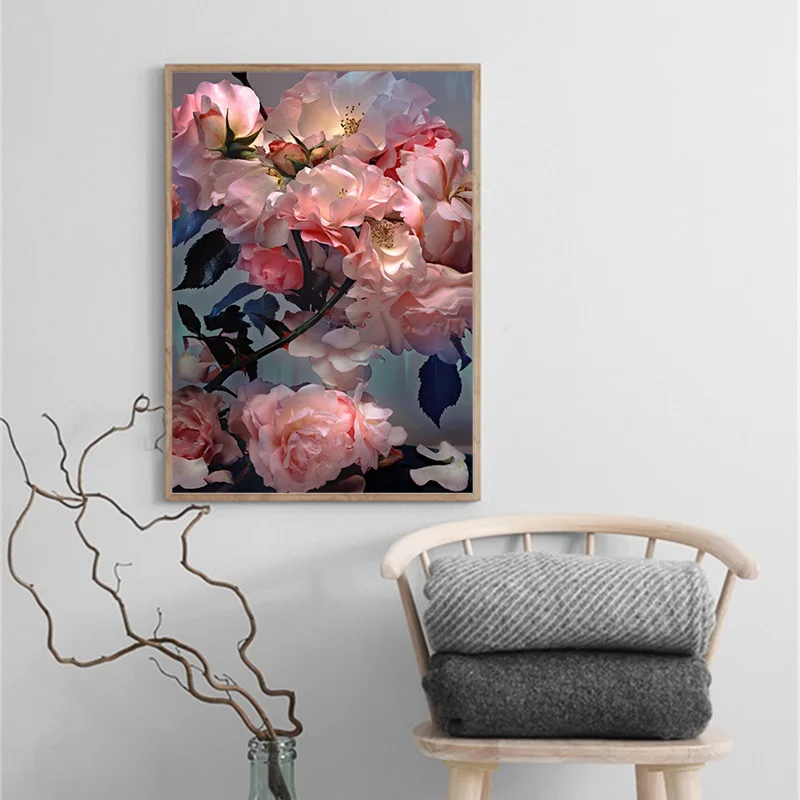 Скандинавское украшение дома пионы художественные плакаты и принты Vogue холст