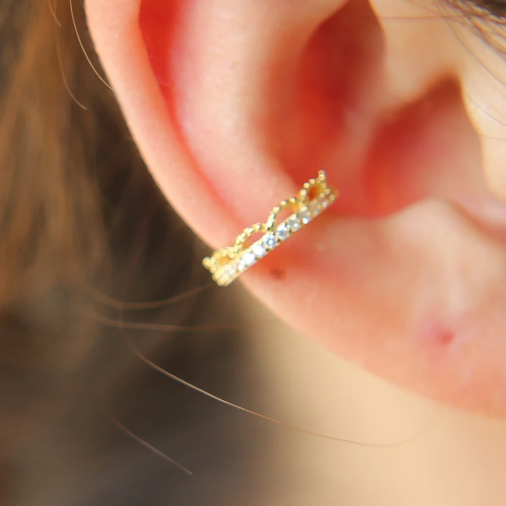 2020 Fashion fine S925 Sterling women charm Stud Earring lovely Girls paved shiny CZ Princess Crown Jewelry Party Gifts | Украшения и