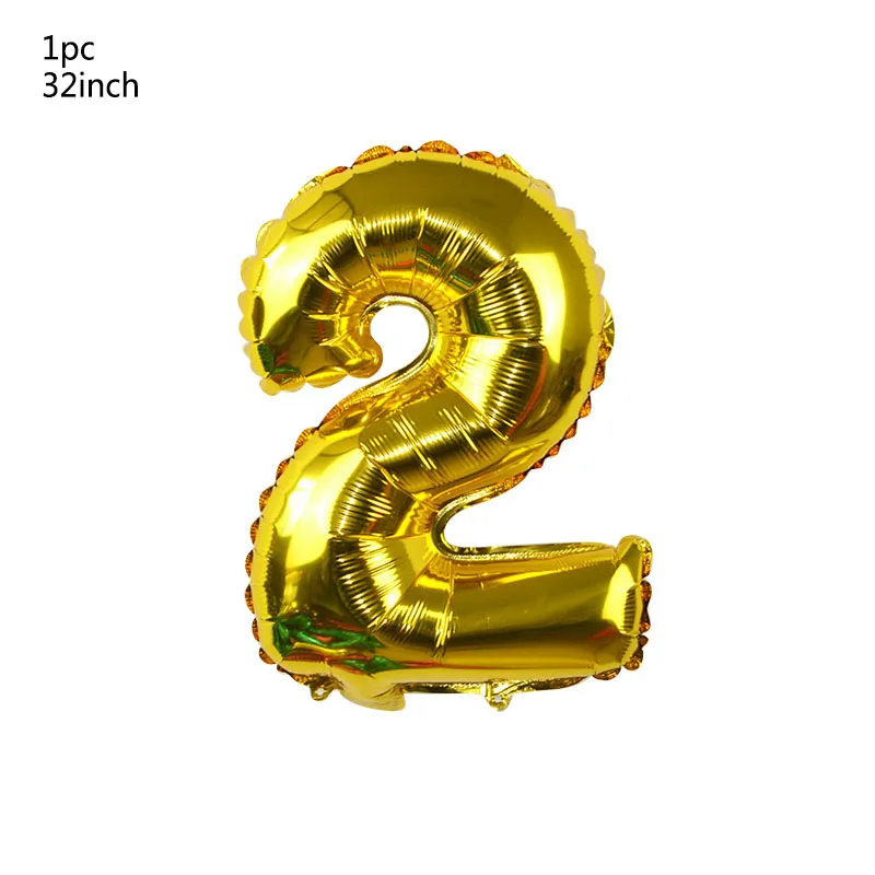 number 2 1 Набор, 30, 40, 50, 60, украшения для дня рождения, для взрослых, индивидуальные принадлежности для дня рождения, золотой, черный, Юбилейный Декор - Цвет: number 2