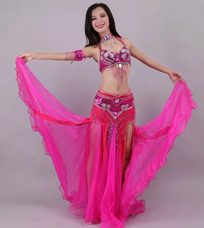 Женский костюм для танца живота модный из 5 предметов с бюстгальтером и юбкой |