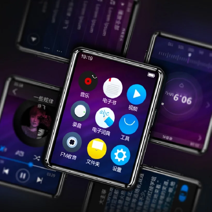 BENJIE X5 полный сенсорный экран Bluetooth MP3 плеер 8 ГБ/16 ГБ электронная книга FM радио HiFi без потерь музыка видео плеер с динамиком